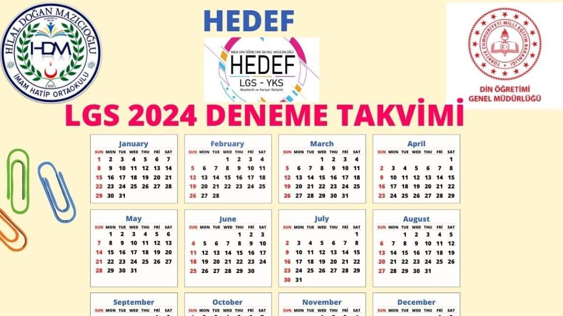 HEDEF LGS 2024 KAPSAMINDA DENEME TAKVİMİ OLUŞTURDUK